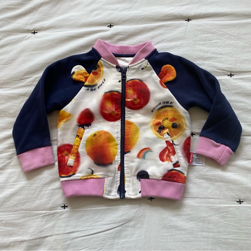 Abckids Fruit Jacket Size 90/48 --2T Fruit layered  Condition: in excellent pre-